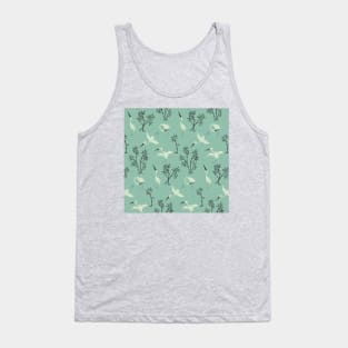 Motif of a Celadon vase with bamboo and cranes Tank Top